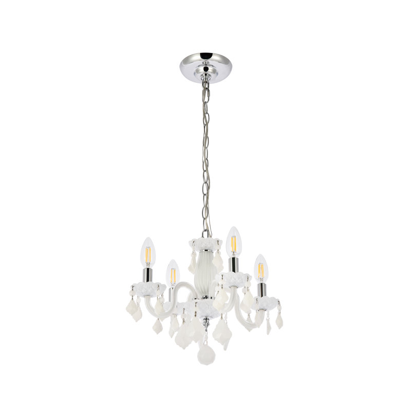 Jaquelin 4 - Light Dimmable Classic / Traditional Chandelier, White