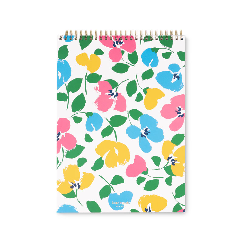 Large Top Spiral Notebook, Painterly Bouquet