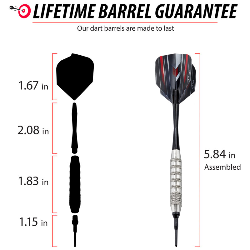 Fat Cat Darts in a Jar Soft Tip Dart Set, 21 Nickel Silver 17 Gram Darts