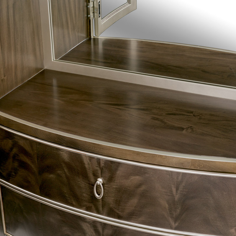 Villa Cherie Display Cabinet with LED Lighting, Hazelnut