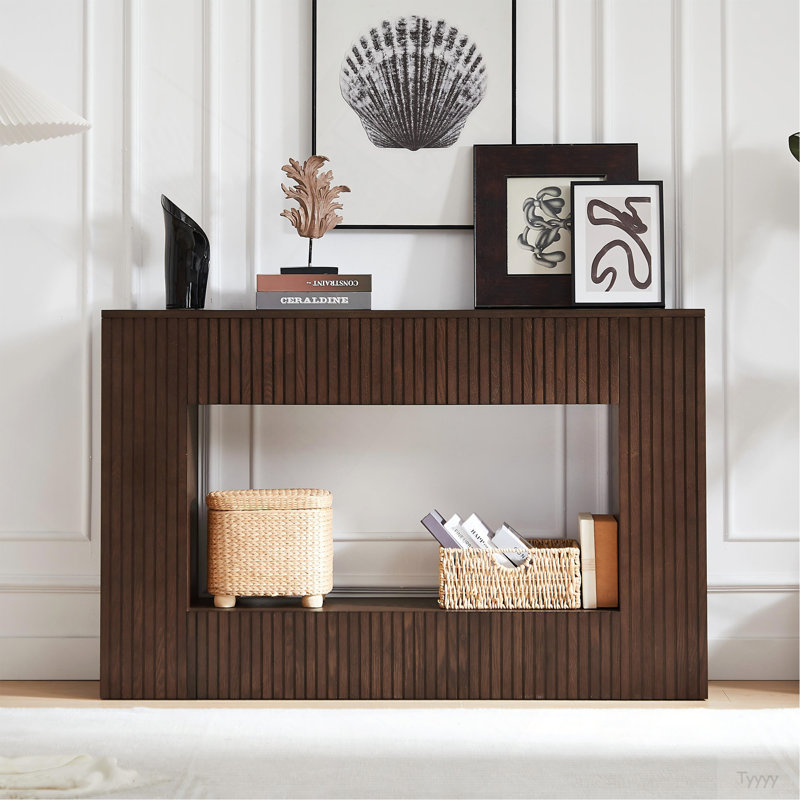 55 "Console moderne à lattes, table d'entrée étroite pour le salon ou le couloir
