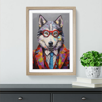 Husky Modern - Single Picture Frame Print on Wood