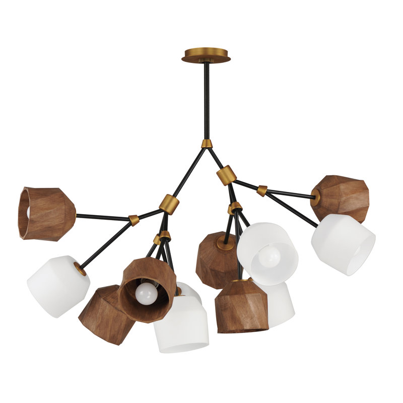 Luminaire suspendu géométrique unique Mirielle, H 25,5 po x l 40,75 po x P 40,75 po, 12