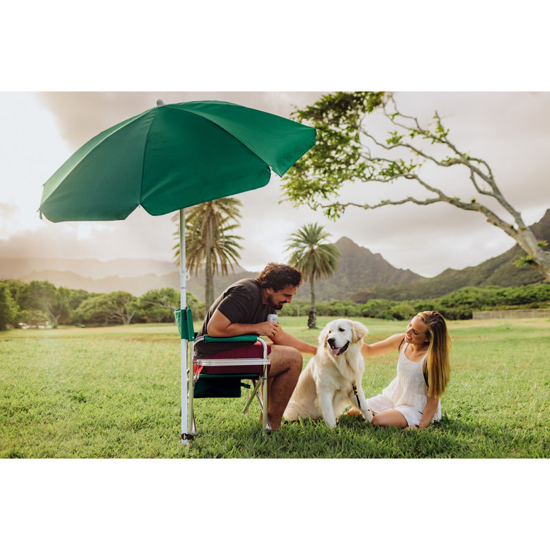 Sports Outdoor Portable Camp Chair with Side Table, Hunter Green