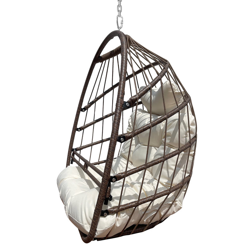 Balancelle pliable, capacité de 350 lb, panier à œufs à suspendre pour balcon de patio intérieur et extérieur, cadre