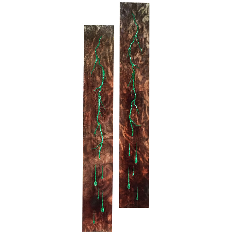 Handmade Modern Abstract Wall Decor on Metal, Green