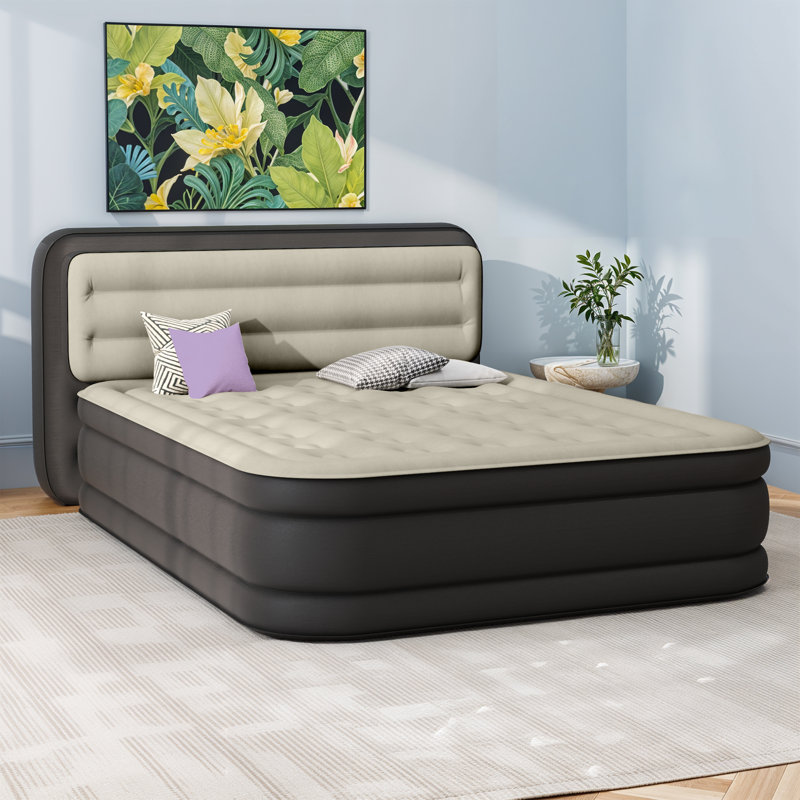 Matelas gonflable pour grand lit de 18 po Alwyn Home, Noir