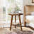 Solid Wood Round Side Table, 2-Tier End Table With Storage Shelf
