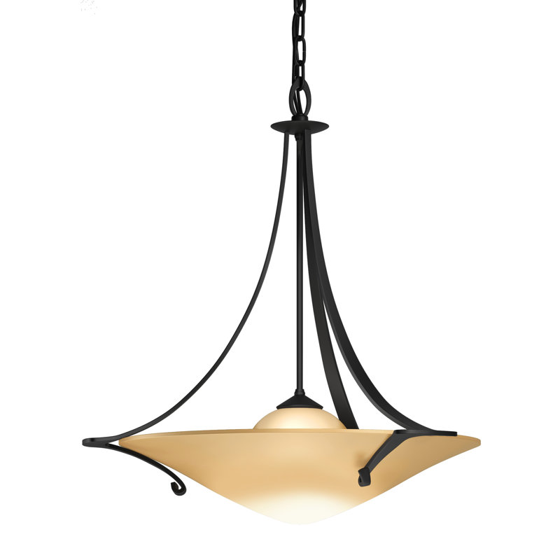 Antasia 1-Light Unique/Statement Bowl Pendant, Sand Glass, Black