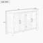 Buffet de rangement à 4 portes avec tablettes réglables et poignées rétro Atimon, rangement spacieux, pieds en pin, pour le salon, le bureau et le vestibule-787584274