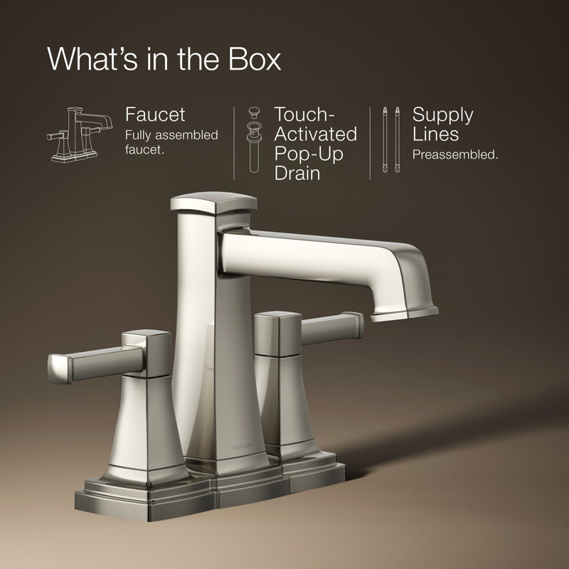 Riff Centerset Bathroom Sink Faucet, 1.2 GPM, Polished Nickel