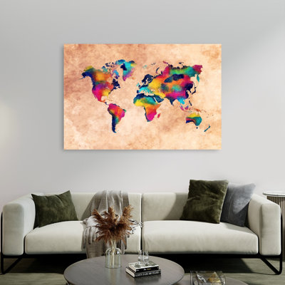 Carte du monde, art mural contemporain