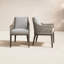 Grenada Outdoor Wicker and Aluminum Dining Chair with Grey Cushions
