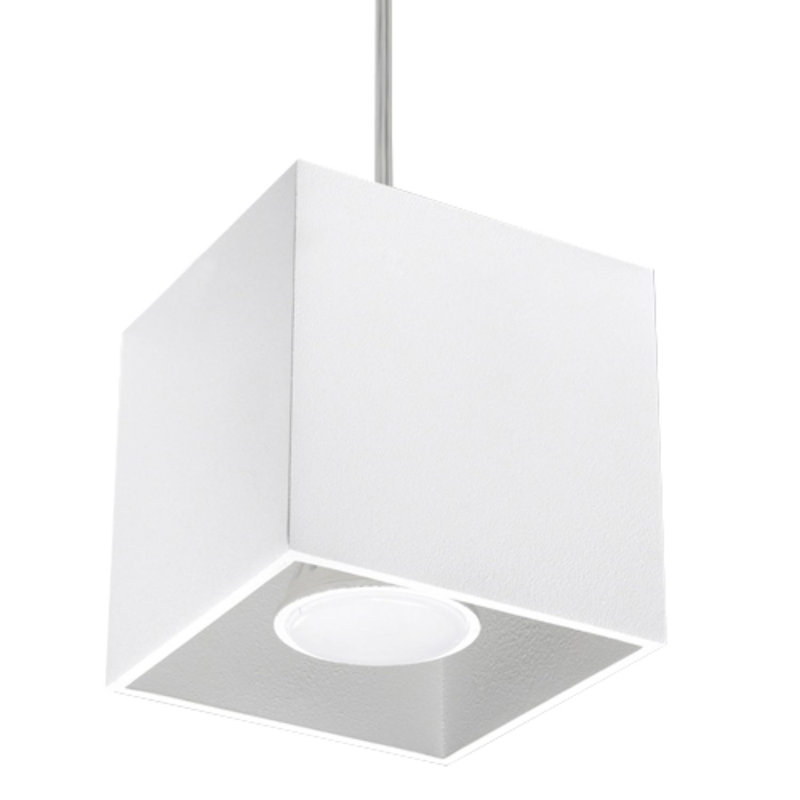 Anceline 1 - Light White Square/Rectangle Pendant, White