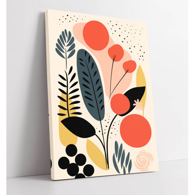 Minimalist Boho Abstract Botanical Composition 2 Canvas Wall Art Print