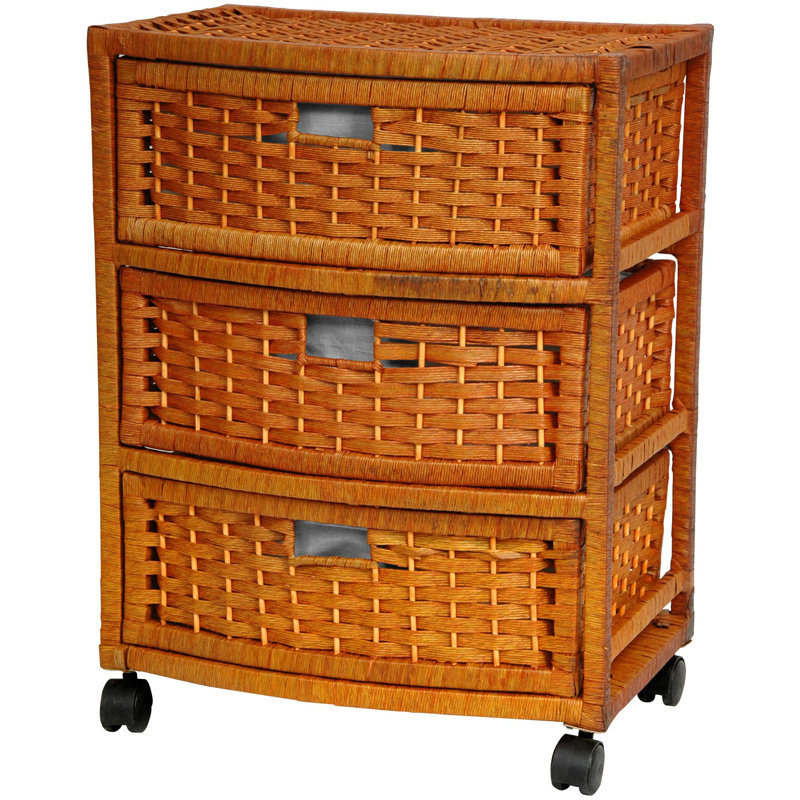 3-Drawer Storage Chest, Honey