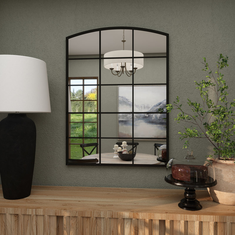 Miroir mural Haider, Rectangle, Noir mat, 30 po x 40 po