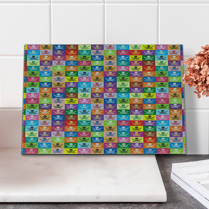 Multicolore planche à découper en verre trempé Ambesonne