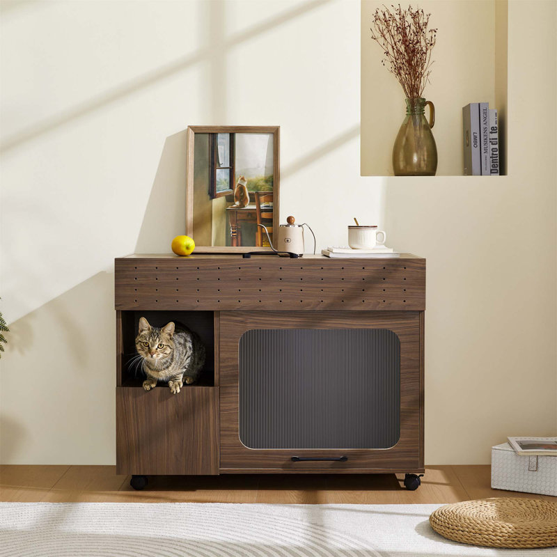 Versatile Multi-Functional Cat Litter Box House With Practical Storage