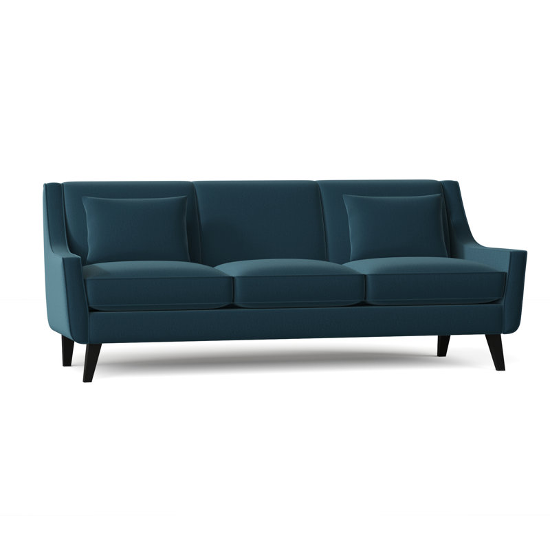 Gros 85'' Upholstered Sofa, Bella Peacock Performance Velvet
