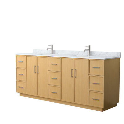 Elan TK 84" Freestanding Double Bathroom Vanity with Marble Top