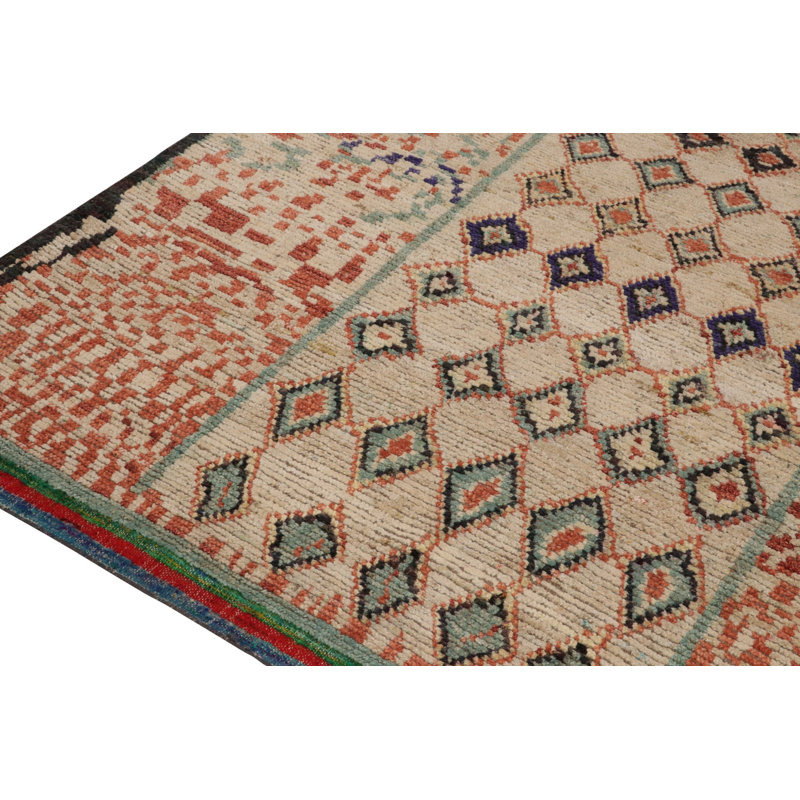 Moroccan Hand Knotted Area Rug, Rectangle 5' x 8'