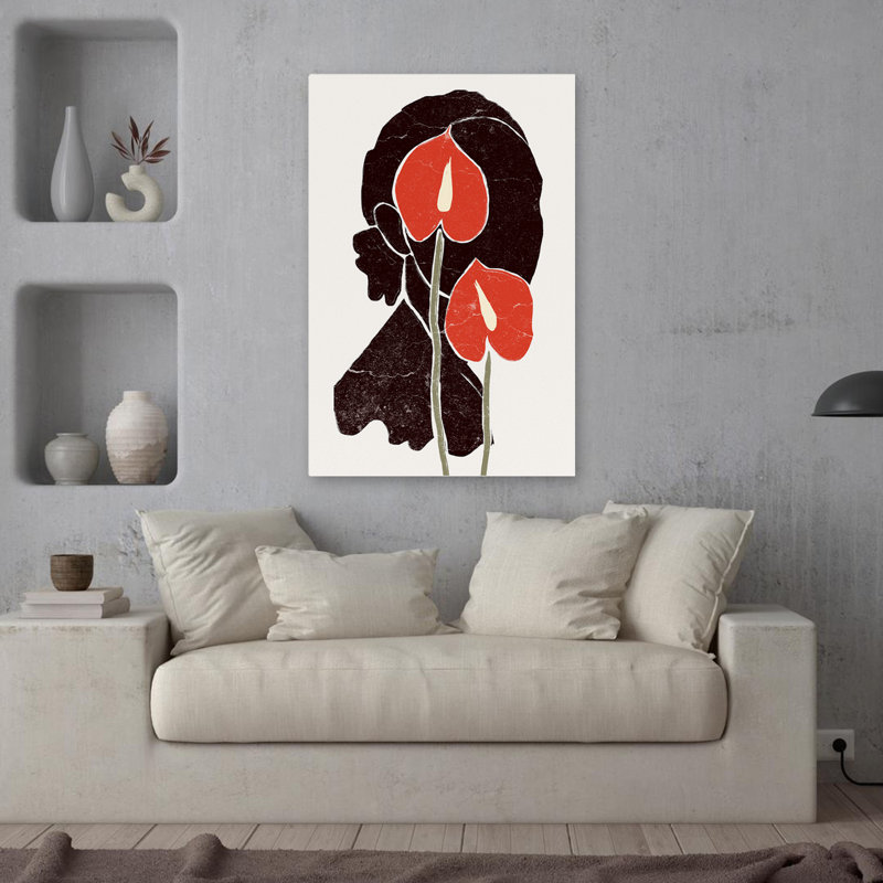 Anthurium - Art figuratif floral et nature morte, H 36 po x l 24 po