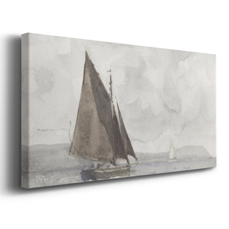 Nautical Series-CDII- Toile tendue avec châssis tendue, prête à être accrochée, H 17 po x l 33 po, Doré