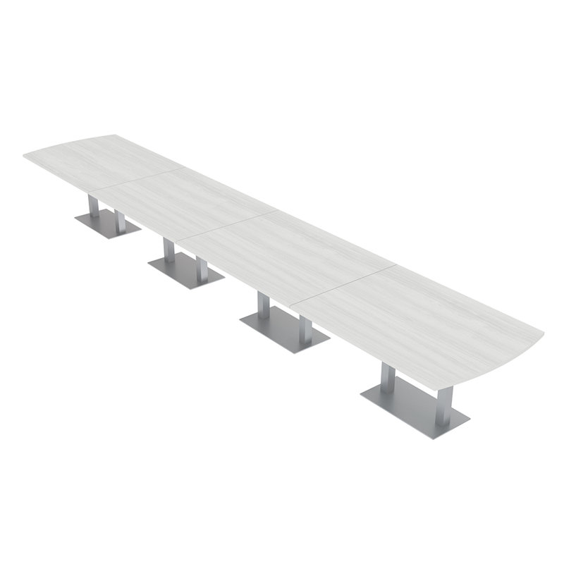 Table de conférence Pavert Arc, Cyprès blanc, Argent argent, H 30 po x l 240 po x P 48 po
