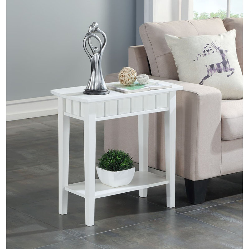 Table de bout avec tablette Bolander, Blanc, H 24 po x l 24 po x P 12 po