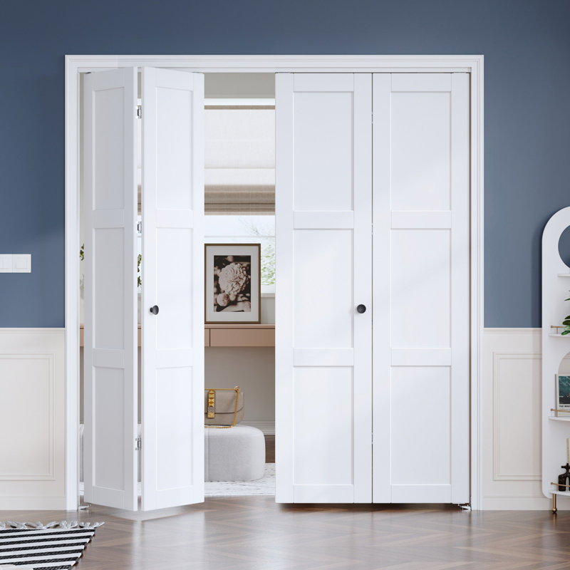 Porte pliante 3-Lite avec trousse de quincaillerie d'installation, 4, 72 po x 80,75 po