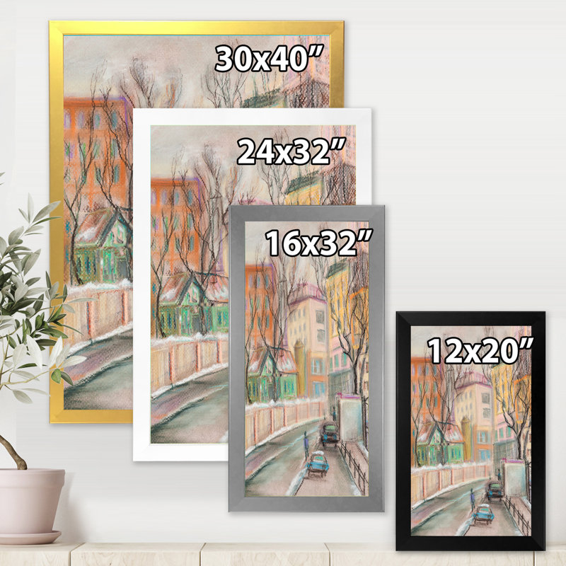 Lanes In Moscow City - peinture sur toile, H 20 po x l 12 po x P 1po, Cadre noir