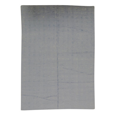Linen Geometric Area Rug in Silver/Gray