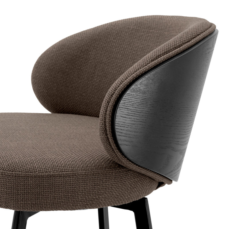 Camerota Swivel Upholstered Bar Stool with Metal Frame, Scalea Gray, Bar Stool (30.71" Seat Height)