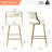 (SET Of 2) 26'' Counter Height Bar Stools Corduroy Kitchen Island Counter Bar Stool With Back Chromed Base And Footrest-524764629