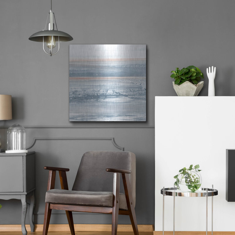 Art mural en métal luxueux «Shimmering Southern Shores 3» par Ethan Harper, 24 po x 24 po, H 24 po x l 24 po