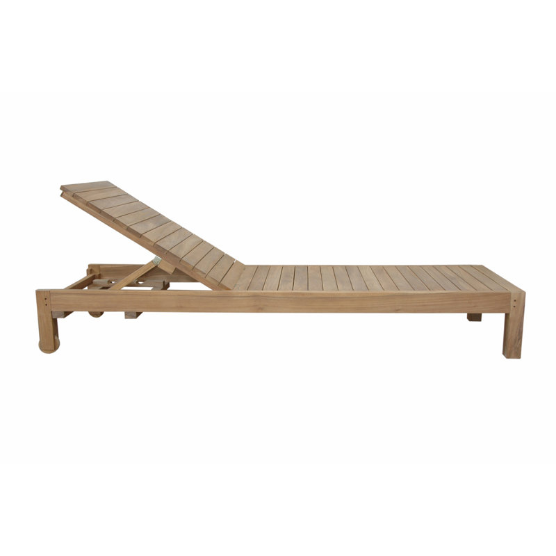 South Bay Outdoor Teak Chaise Lounge, Gray