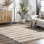 Tapis rayé beige tissé à la main Stockton Springs-20359177