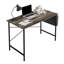 Bureau d'ordinateur Mathieson - Bureau moderne de style industriel - aspect grain de bois et acier pour bureau à domicile, chambre à coucher ou table de bricolage