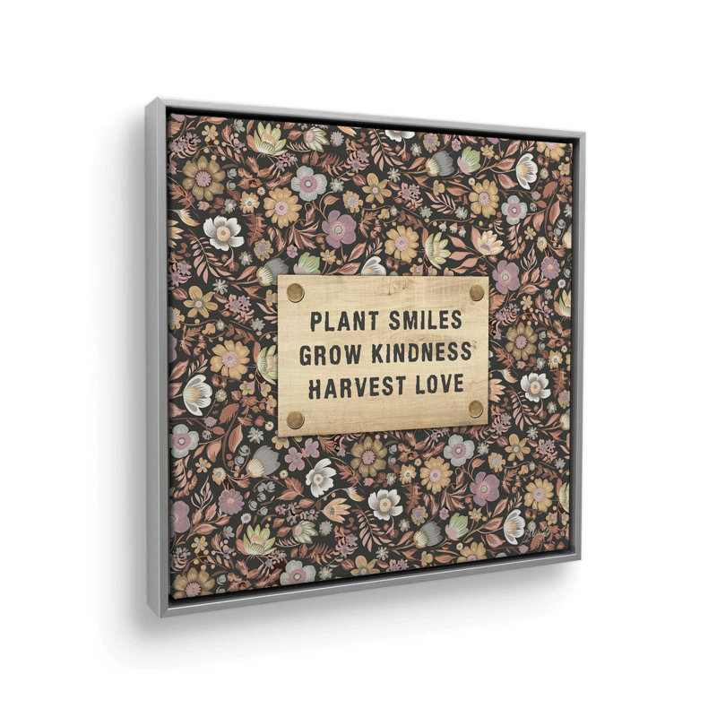 «Plant Smiles» par Marla Rae, reproduction d'art, Toile avec cadre, Argent, L 20 po x H 20 po
