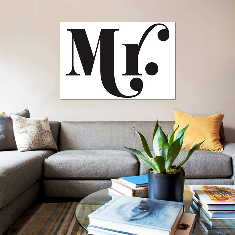 « mr », art textuel sur toile, H 8 po x l 12 po x P 0,75 po, Toile tendue, Pas de tapis
