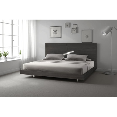 Staci Upholstered Platform Wenge King Bed