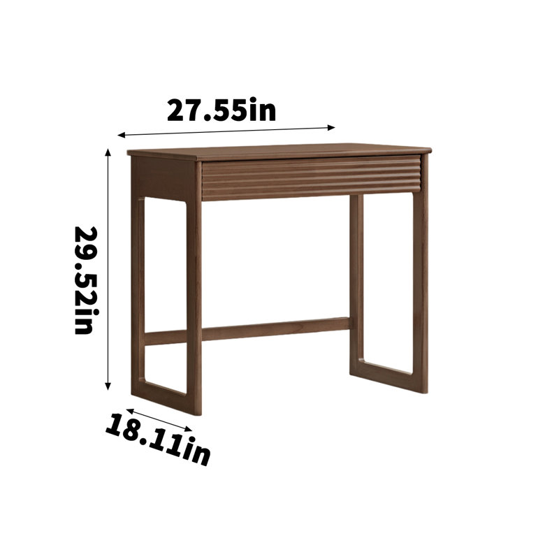 Petit bureau en hévéa, H 29,52 po x l 27,55 po x P 18,11 po