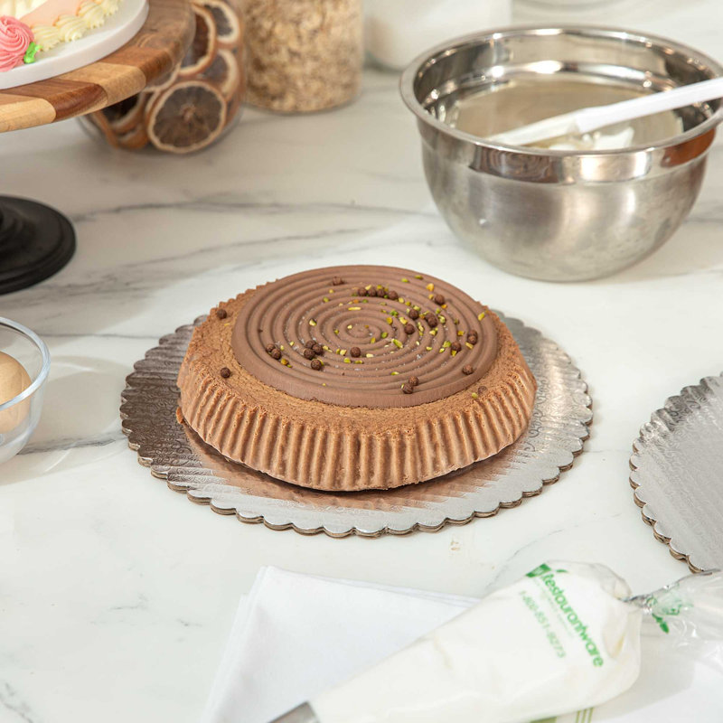Ensemble de 100 gâteaux en papier de 10 pouces pour service de gâteaux en papier, H 0,1 po x l 10 po x P 10 po, Argent