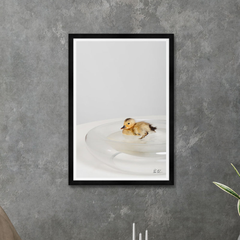 Étang de canard, H 42 po x l 29 po x P 1,5 po, Noir, Lustre photo encadré