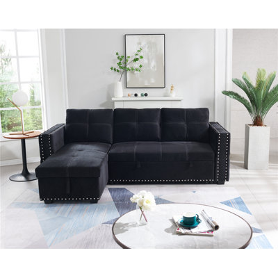 McMinnville Upholstered 90.5 " L-Shaped Sofa Bed
