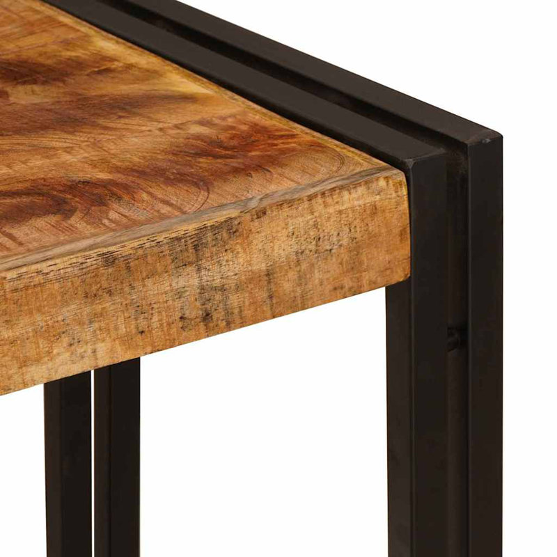 Solid Wood Console Table, 75cm H x 90cm W x 33cm D, Light Brown