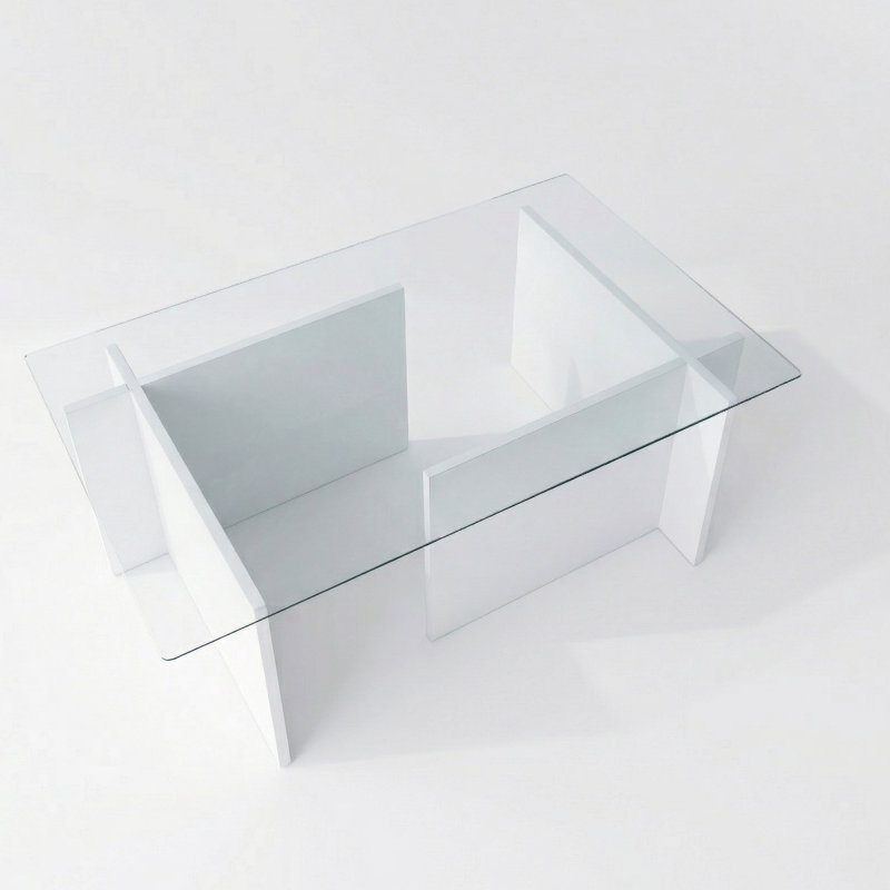 Lumina Abstract Rectangle Glass Coffee Table