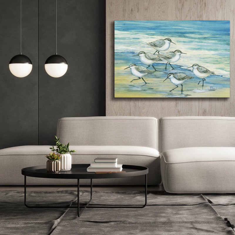 «Surfside Sandpipers» par Paul Brent, H 40 po x l 60 po x P 1,5 po