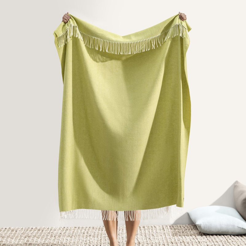 Italian Herringbone Throw, Lemongrass